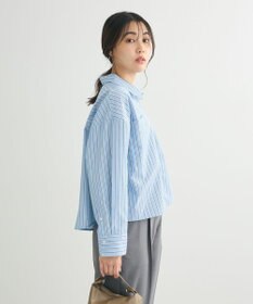 Green Parks イージーケアショート丈ストライプシャツ