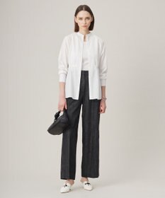 ICB 【洗える】 クリーンブロード バンドカラーシャツ