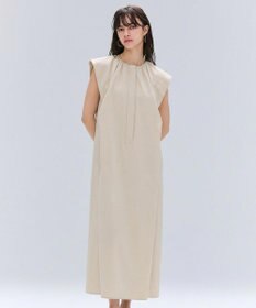 BEIGE， 【洗える/接触冷感/速乾/UVケア対応】BATEAU / フレンチスリーブAラインタックワンピース