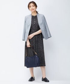 J.PRESS LADIES 【洗える・撥水・防汚】コットンFITTYシャーク ノーカラー ジャケット