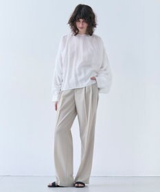 BEIGE， 【洗える】PAULINE / タックギャザーリネンボリュームブラウス