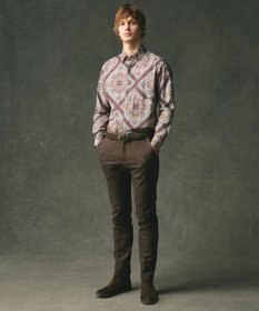 JOSEPH ABBOUD 【キングサイズ・ウエストも伸びる!オーガニックコットン使用】ムリネへリンボンストレッチ パンツ