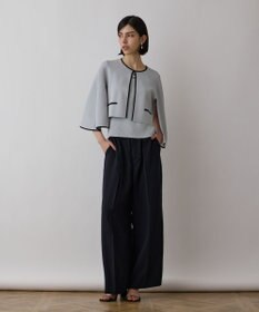 GRACE CONTINENTAL バイカラースリットニットカーディガン