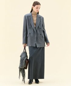 BEIGE， DELAND / ウールピンストライプダブルジャケット