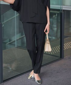 ICB 【WEB限定カラーあり】FluidBackSatin ドロストパンツ ブラック