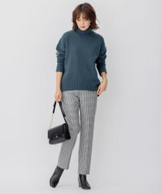 23区 ウールミルドストレッチチェック テーパードパンツ