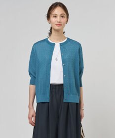 J.PRESS LADIES L Vis/Peスパーク クルーネック カーディガン