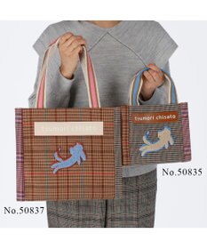 tsumori chisato CARRY フレームチェックキラネコ ハンドバッグ 手提げ ミニバッグ