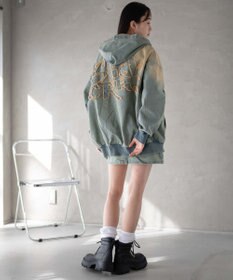 WEGO ヴィンテージウォッシュBIGフードブルゾン