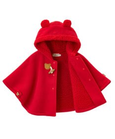 MIKI HOUSE HOT BISCUITS 【70-90cm】 お耳付きボアフリース ダッフルマント