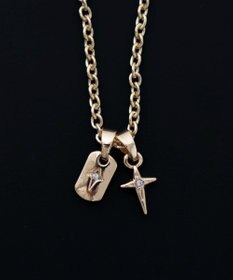 WEGO Mラインストーンダブルモチーフネックレス