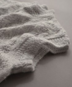 muuc 〈高品質シルク＆アンゴラモヘア〉模様編み ボトルネックベスト