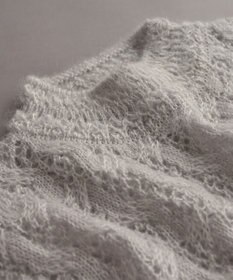 muuc 〈高品質シルク＆アンゴラモヘア〉模様編み ボトルネックベスト