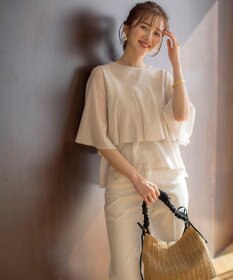 ANY SIS 【洗える】フリルシアー ニット