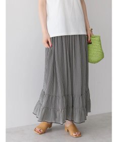 AMERICAN HOLIC 幾何学柄裾ティアードスカート