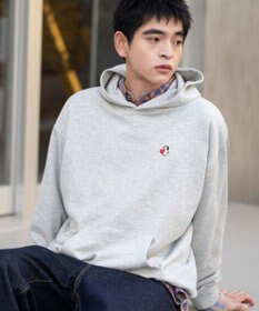 WEGO 【ユニセックス着用ITEM/SMLサイズ展開/裏起毛】ワンポイント刺繍プルパーカー