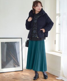 Tiaclasse L 【洗える】フラワージャガードニットトップス