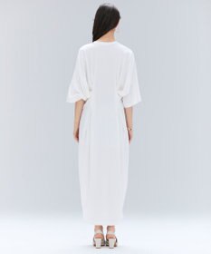 BEIGE， 【洗える】S.BABILA / スリットネックウエストタックワンピース