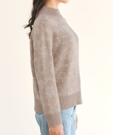 Tiaclasse L 【洗える】フラワージャガードニットトップス