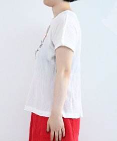 crêprie tsumori chisato creperie HAND PRINT T-Shirt FLOWER クレプリ フラワーリースプリント ドルマンTシャツ