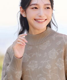 Tiaclasse L 【洗える】フラワージャガードニットトップス
