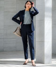 23区 【セットアップ対応/洗える】グロッシーコットンシャンブレー テーラード ジャケット