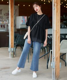 Tiaclasse 【安田美沙子さん/小倉優子さん着用】【洗える】ストレッチワイドデニム