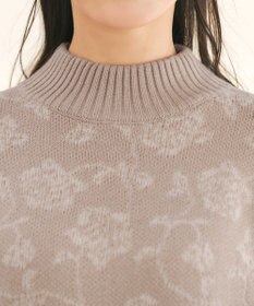 Tiaclasse L 【洗える】フラワージャガードニットトップス