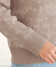 Tiaclasse L 【洗える】フラワージャガードニットトップス