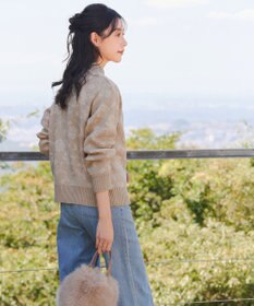 Tiaclasse L 【洗える】フラワージャガードニットトップス