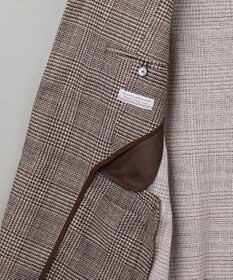 GOTAIRIKU 新柄【吸水速乾/ウォッシャブル】ノルマンディーリネン カーディガンジャケット＿グレンチェック柄