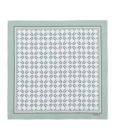 MOONBAT FURLA シルク100% モノグラム柄 スクエアスカーフ