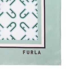 MOONBAT FURLA シルク100% モノグラム柄 スクエアスカーフ