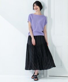 ANY 【ウエストゴム】モールストライプティアードスカート