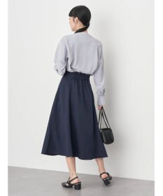 earth music&ecology ノーカラーフロントタックブラウス