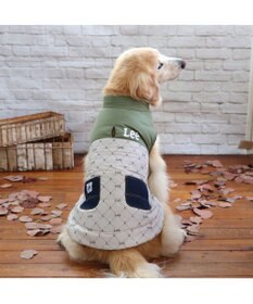 PET PARADISE LEE 綿入ベスト モノグラム 《カーキー》 中型犬 大型犬