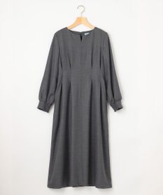 組曲 L ウールジョーゼット スリットネックワンピース
