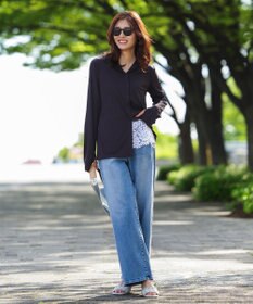 UNFILO L 【UNFILO DENIM/新色追加】撥水ストレッチ ルーズワイドデニム
