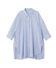 YECCA VECCA リブMIXストライプオーバーシャツ