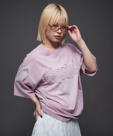 WEGO 【ユニセックス着用ITEM】ダメージアップリケグラフィックT（SS）