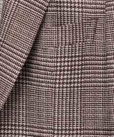 GOTAIRIKU 新柄【吸水速乾/ウォッシャブル】ノルマンディーリネン カーディガンジャケット＿グレンチェック柄