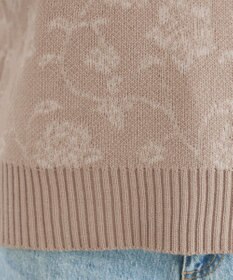 Tiaclasse L 【洗える】フラワージャガードニットトップス