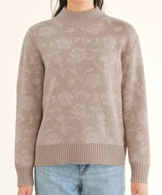 Tiaclasse L 【洗える】フラワージャガードニットトップス