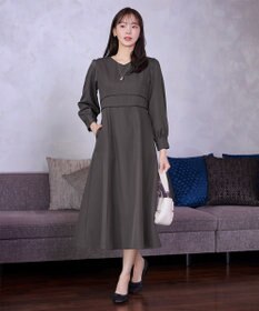 Tiaclasse L パイピングフレアワンピース