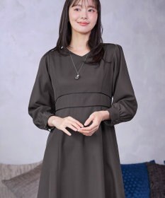 Tiaclasse L パイピングフレアワンピース