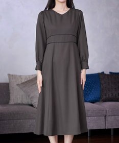 Tiaclasse L パイピングフレアワンピース