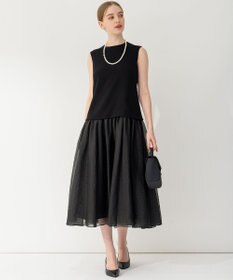 23区 【APPLAUDIR】クリアジョーゼットコンビ ドレス