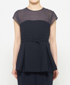 uncrave ウォッシャブルダブルクロス ビスチェブラウス(フレンチスリーブ)