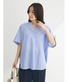 Green Parks 綿麻混フレンチスリーブスキッパーシャツ