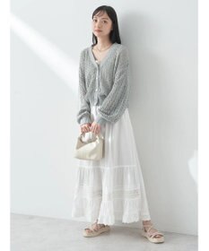 earth music&ecology ファンシーヤーンすかしニットカーディガン